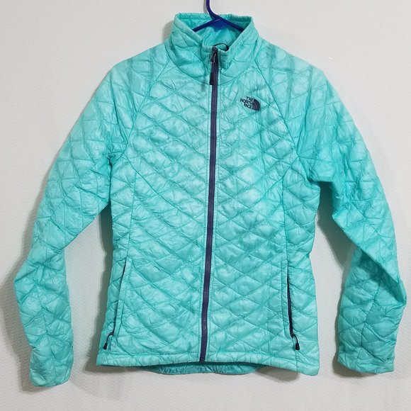 The North Face Womens Small Blue Thermoball Jacket Puffer Puff Lightweight Light - Picture 1 of 6